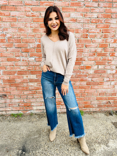 Living the Dream Sweater • Mocha-Zenana-Shop Anchored Bliss Women's Boutique Clothing Store