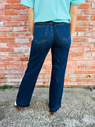 Judy Blue Feels So Right Wide Leg Jeans-Judy Blue-Shop Anchored Bliss Women's Boutique Clothing Store