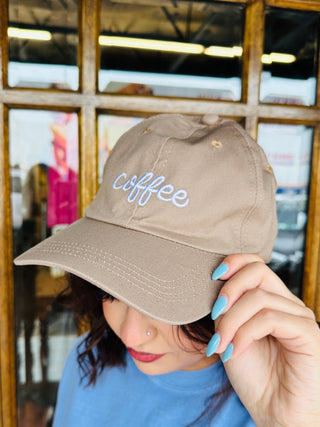 Embroidered Coffee Cap • Mocha-Zenana-Shop Anchored Bliss Women's Boutique Clothing Store