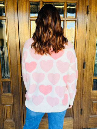 The Purest Love Pearl Embellished Heart Sweater-Bibi-Shop Anchored Bliss Women's Boutique Clothing Store