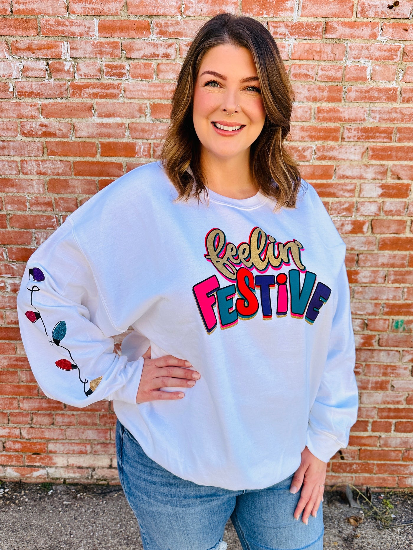 Feeling Festive Sweatshirt-Spirit To A Tee-Shop Anchored Bliss Women's Boutique Clothing Store