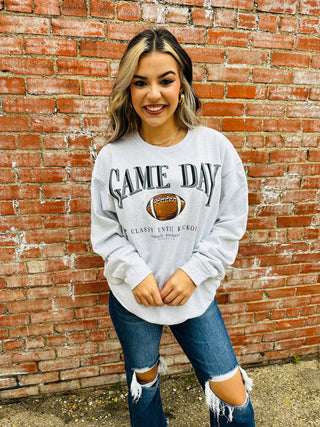 Game Day Classy Til Kickoff Graphic Sweatshirt-Simply Southern-Shop Anchored Bliss Women's Boutique Clothing Store