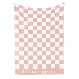 Sorority Checkered Sherpa Blanket-Sorority Shop-Delta Gamma-Shop Anchored Bliss Women's Boutique Clothing Store