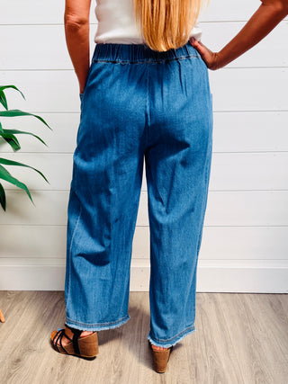 Love Like Ours Wide Leg Cropped Denim Pants-Umgee-Shop Anchored Bliss Women's Boutique Clothing Store