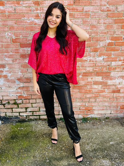 Celebrity Status Sequin Top • Pink-Emerald Creek-Shop Anchored Bliss Women's Boutique Clothing Store