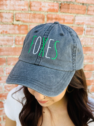 Foxes Embroidered Mascot Hat-Emerald Creek-Shop Anchored Bliss Women's Boutique Clothing Store