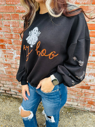 Hey Boo Sequin Top • Black-Simply Southern-Shop Anchored Bliss Women's Boutique Clothing Store