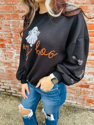 Hey Boo Sequin Top • Black-Simply Southern-Shop Anchored Bliss Women's Boutique Clothing Store