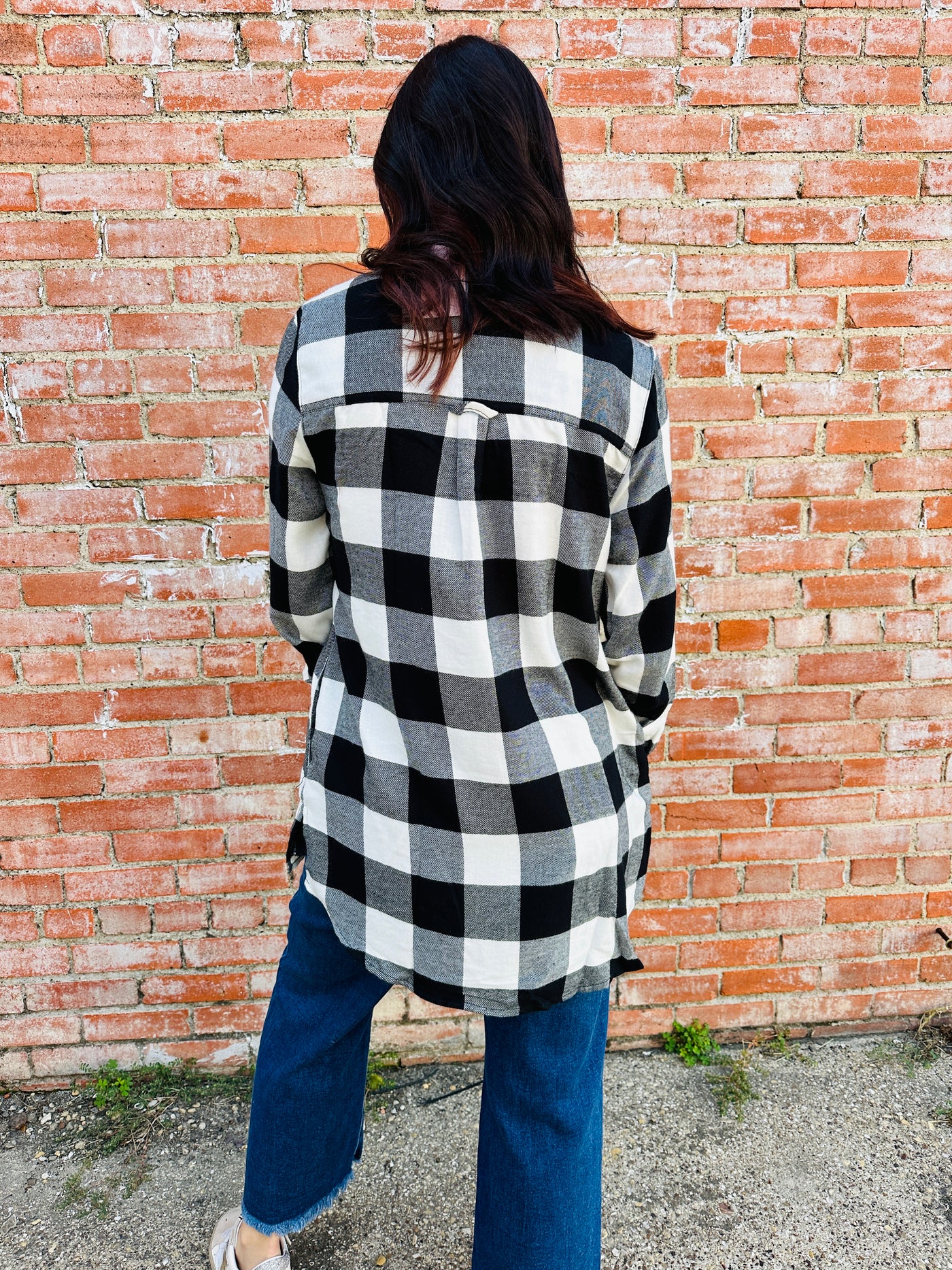 Wild Expectations Plaid Top•Black and White-Stacey Kluttz-Shop Anchored Bliss Women's Boutique Clothing Store