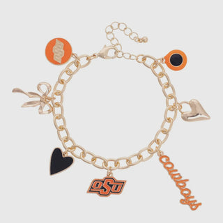 Oklahoma State University Charm Bracelet-Canvas Style-Shop Anchored Bliss Women's Boutique Clothing Store
