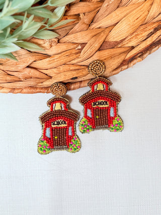 Schoolhouse Beaded Earrings-Stacey Kluttz-Shop Anchored Bliss Women's Boutique Clothing Store