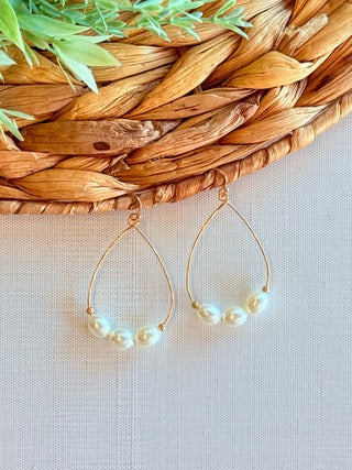 Lily Teardrop Earrings • Gold & Pearl-DMC-Shop Anchored Bliss Women's Boutique Clothing Store