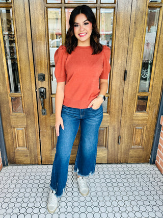 Enjoy the Little Moments Sweater Top • Cinnamon-She+Sky-Shop Anchored Bliss Women's Boutique Clothing Store
