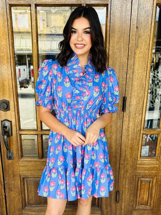 Floral Daydream Babydoll Dress • Periwinkle-Umgee-Shop Anchored Bliss Women's Boutique Clothing Store