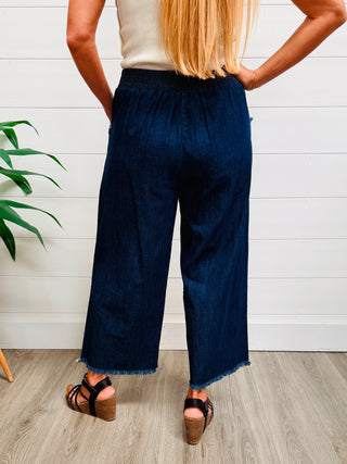 Along For the Ride Wide Leg Cropped Denim Pants-Umgee-Shop Anchored Bliss Women's Boutique Clothing Store