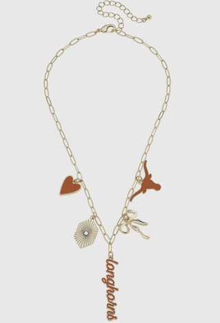 University of Texas Collegiate Charm Necklace-Canvas Style-Shop Anchored Bliss Women's Boutique Clothing Store