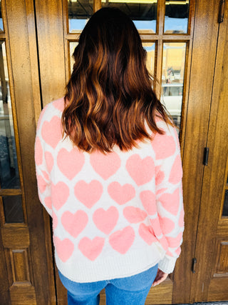 Don’t Let Me Go Heart Sweater • Cream Mix-Stacey Kluttz-Shop Anchored Bliss Women's Boutique Clothing Store