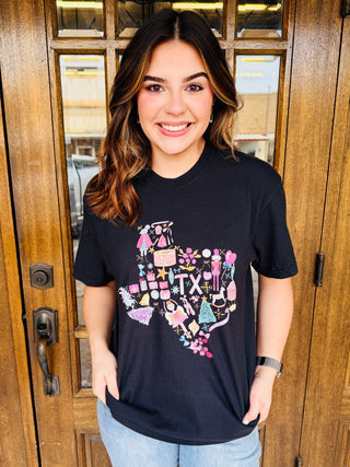 Texas Nutcracker Christmas Graphic Tee-Harps & Oli-Shop Anchored Bliss Women's Boutique Clothing Store