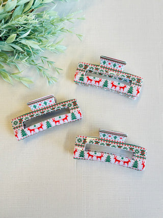 Holiday Cheer Claw Clips-Brittany Carl-Festive Moose-Shop Anchored Bliss Women's Boutique Clothing Store