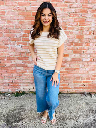 You Should Know Striped Knit Top • Cream-Blu Pepper-Shop Anchored Bliss Women's Boutique Clothing Store