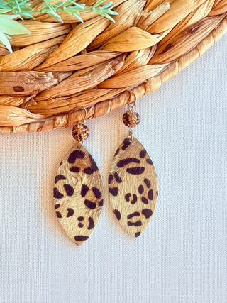 Gracelyn Leopard Leaf Earrings-DMC-Shop Anchored Bliss Women's Boutique Clothing Store