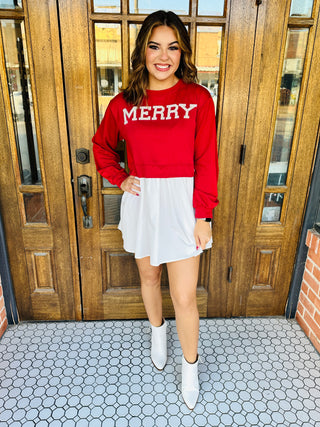 Simply Southern Merry Pearl Embellished Dress-Simply Southern-Shop Anchored Bliss Women's Boutique Clothing Store
