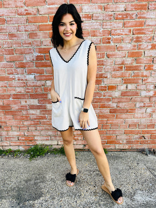 Boardwalk Babe Rick Rack Romper-EESome-Shop Anchored Bliss Women's Boutique Clothing Store