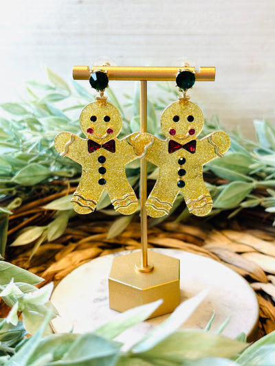 Sweet Gingerbread Glitter Earrings-DMC-Shop Anchored Bliss Women's Boutique Clothing Store