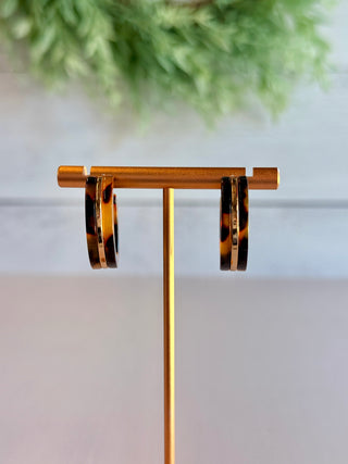 Aaron Hoop Earrings • Tortoise Shell-DMC-Shop Anchored Bliss Women's Boutique Clothing Store