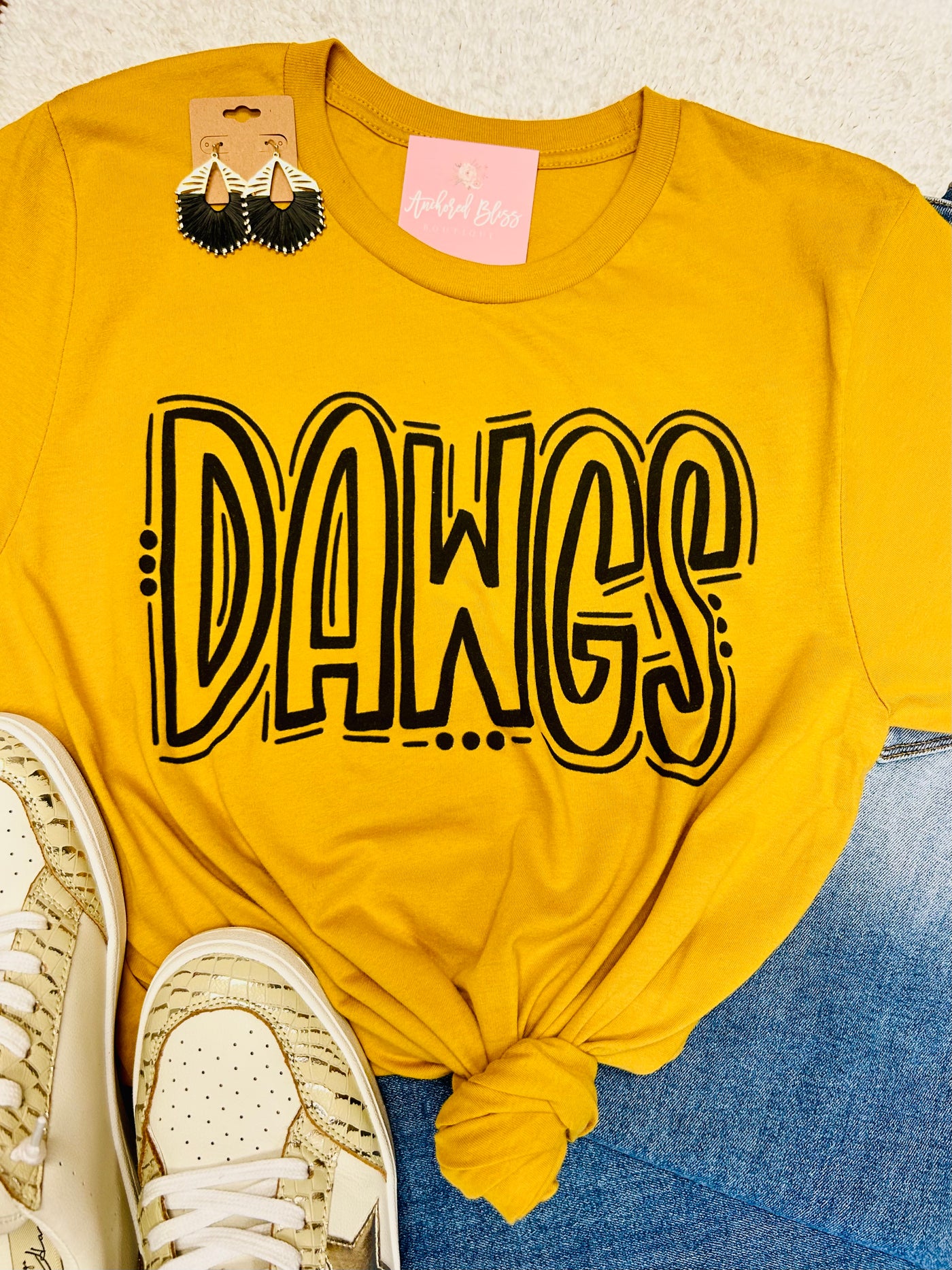 Dawgs Doodle Graphic Tee-Harps & Oli-Shop Anchored Bliss Women's Boutique Clothing Store