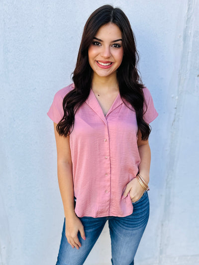 Have It All Button Up Top • Blush-Blu Pepper-Shop Anchored Bliss Women's Boutique Clothing Store