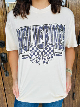 Wolverines Block & Bow Graphic Tee-Harps & Oli-Shop Anchored Bliss Women's Boutique Clothing Store