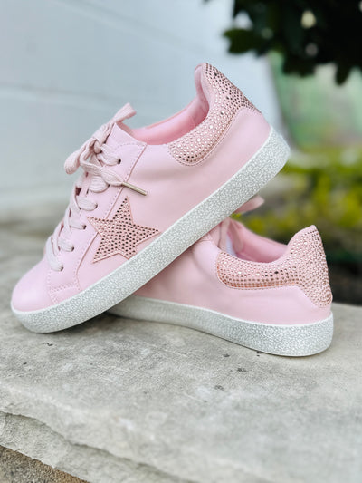 Star In My Eyes Rhinestone Sneaker • Light Pink-Tracy Zelenuk-Shop Anchored Bliss Women's Boutique Clothing Store