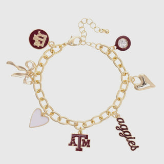 Texas A&M Charm Bracelet-Canvas Style-Shop Anchored Bliss Women's Boutique Clothing Store