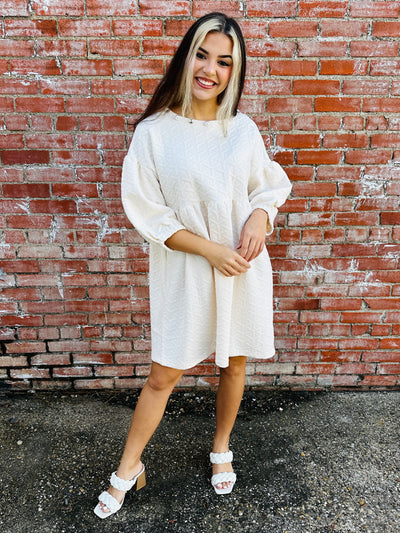 Completely in Love Quilted Dress • Cream-Simply Southern-Shop Anchored Bliss Women's Boutique Clothing Store