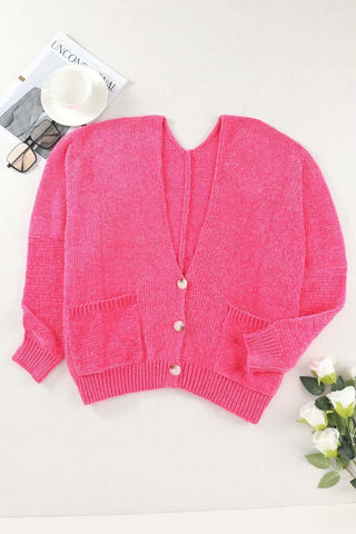 Pre-Order Pink Button Up Cardigan Sweater-Thomas and Co-Shop Anchored Bliss Women's Boutique Clothing Store