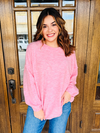 Confident in Every Way Oversized Sweater • Pink-Zenana-Shop Anchored Bliss Women's Boutique Clothing Store