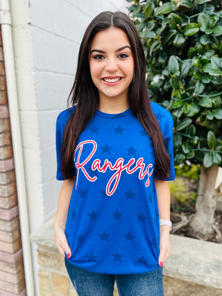 Ranger Blue Stars Graphic Tee-Harps & Oli-Shop Anchored Bliss Women's Boutique Clothing Store