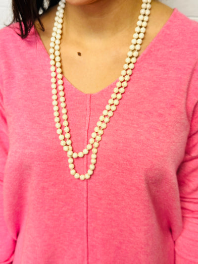 Kasey Beaded Layering Necklace • White-Bosuk Corp.-Shop Anchored Bliss Women's Boutique Clothing Store