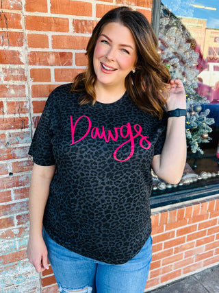 Dawgs Black Leopard Graphic Tee-Harps & Oli-Shop Anchored Bliss Women's Boutique Clothing Store