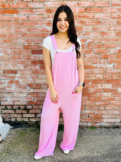 What a Wonderful Day Corded Jumpsuit • Pink-Tracy Zelenuk-Shop Anchored Bliss Women's Boutique Clothing Store