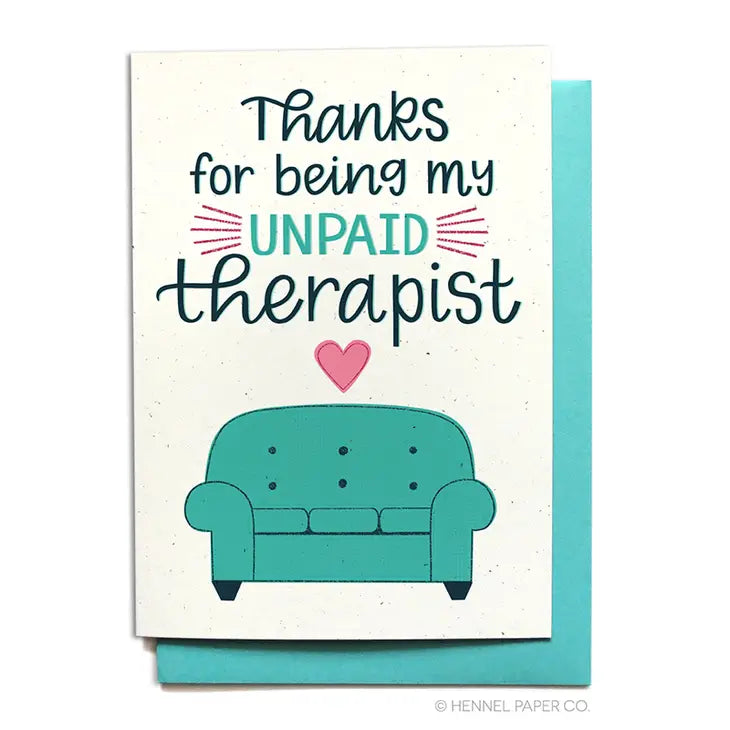 Unpaid Therapist Thank You Card-Tracy Zelenuk-Shop Anchored Bliss Women's Boutique Clothing Store