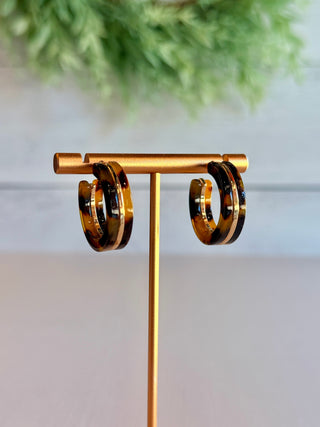 Aaron Hoop Earrings • Tortoise Shell-DMC-Shop Anchored Bliss Women's Boutique Clothing Store