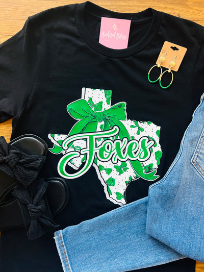 Foxes Bow Texas Graphic Tee-Spirit To A Tee-Shop Anchored Bliss Women's Boutique Clothing Store