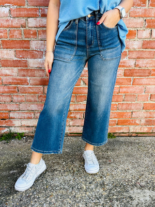 Judy Blue Until Next Time Wide Leg Crop Jeans-Judy Blue-Shop Anchored Bliss Women's Boutique Clothing Store