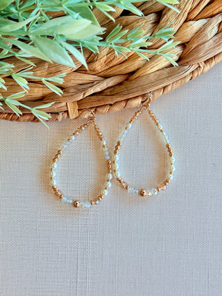 Krista Teardrop Earrings • Pearl & Gold-DMC-Shop Anchored Bliss Women's Boutique Clothing Store