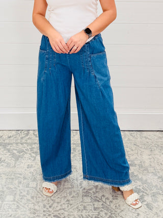 Love Like Ours Wide Leg Cropped Denim Pants-Umgee-Shop Anchored Bliss Women's Boutique Clothing Store