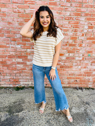 You Should Know Striped Knit Top • Cream-Blu Pepper-Shop Anchored Bliss Women's Boutique Clothing Store