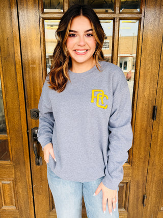 RC Logo Athletic Grey Sweatshirt-Harps & Oli-Shop Anchored Bliss Women's Boutique Clothing Store