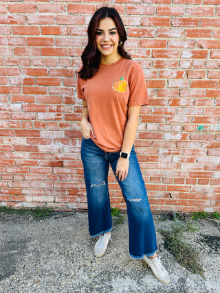 Sequin Pumpkin Graphic Tee-Harps & Oli-Shop Anchored Bliss Women's Boutique Clothing Store